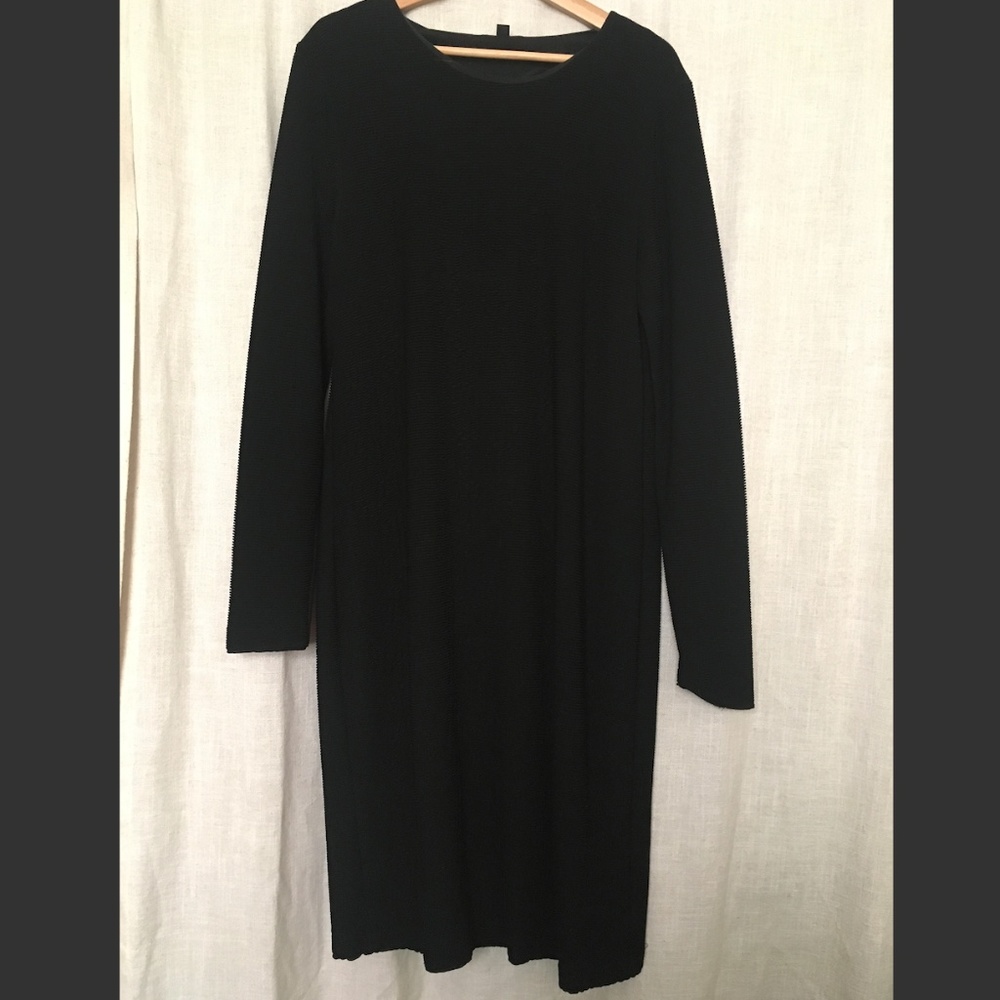 Long textured black COS dress